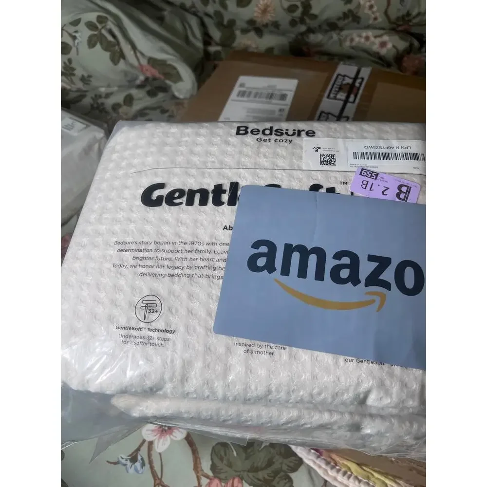 Bedsure Coconut Waffle Pattern King Duvet and Pillow Case Set NIB